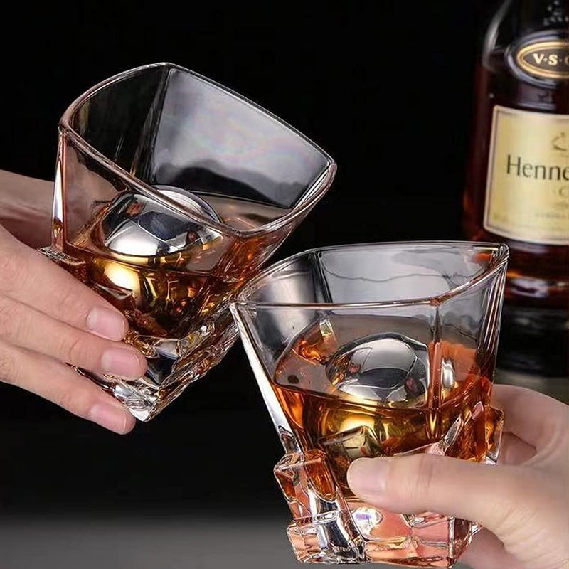 Ecentaur Reusable Stainless Steel Ice Cube Metal Large Whiskey Stones Gift Set for Men Chilling Ball for Drinks 5.5cm Set of 2 - Image 4